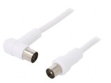 Cablu coaxial 2,5m cu soclu &icirc;n unghi 9,5mm și mufă 9,5mm, Goobay