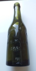 Sticla de bere din 1937 Fabrica de Bere R. H. MULLER Braila, 300 ml