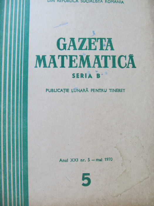 Gazeta matematica Nr. 5 / 1970