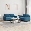 VidaXL Set de canapele cu perne, 2 piese, albastru, catifea