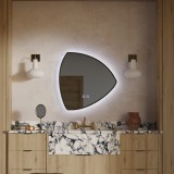Oglinda LED touch Fiero 60x60 cm cu dezaburire, dimabila, forma neregulata