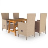 Cumpara ieftin Set mobilier de gradina, 5 piese, bej
