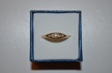 INEL AUR 18K + 5 Diamante = 0.15ct - Tip Verigheta - 3g. - Vintage !, Galben