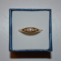 INEL AUR 18K + 5 Diamante = 0.15ct - Tip Verigheta - 3g. - Vintage !