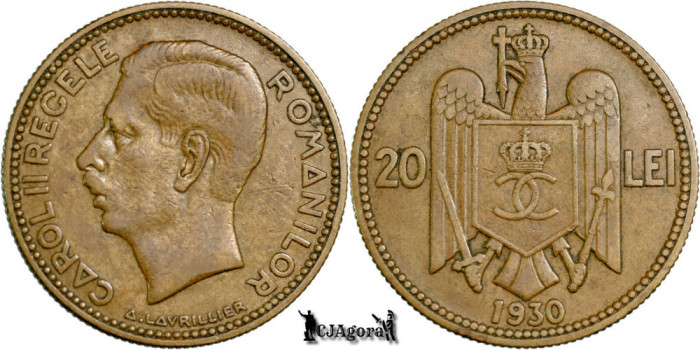 1930, 20 Lei - Londra - Carol al II-lea - Regatul Rom&acirc;niei | KM 51