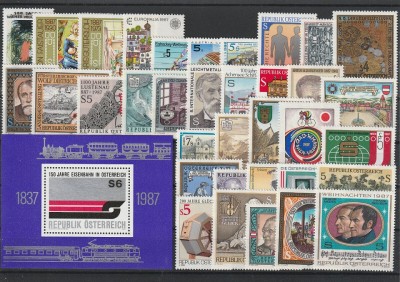 C5424 - Austria 1987 - anul complet + colita,nestampilate MNH foto