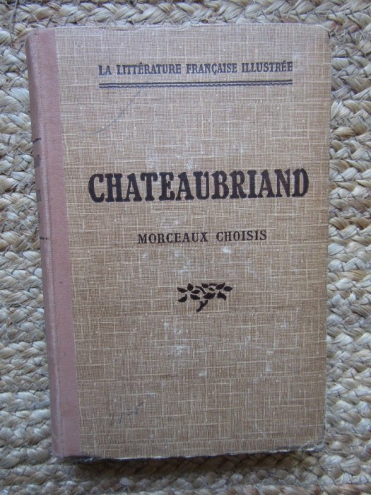 CHATEAUBRIAND MORCEAUX CHOISIS RENE CANAT 1936