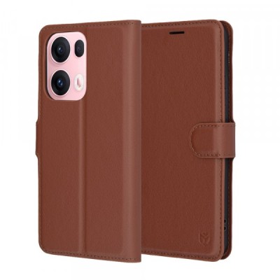 Husa pentru Oppo Reno13 Pro, Techsuit, Leather Folio, Maro foto