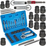 Trusa complet extras suruburi rupte burghie extractoare cu filet invers spart piulite deteriorate 6-19mm 26piese (G30036), Geko