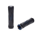 Set 2 mansoane biciclete, culoare negru/albastru, fixare coliere, lungime 120 mm Cod:AWR2243B