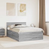 Cumpara ieftin Cadru de pat Sonoma gri 160 x 200 cm Lemn prelucrat