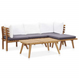 Set mobilier de grădină, 5 piese, lemn masiv de acacia, vidaXL