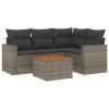 Set canapea de gradina cu perne, 5 piese, gri, poliratan
