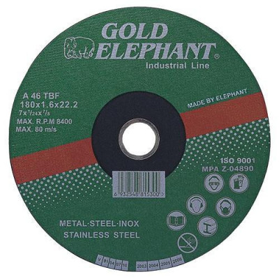 Gold Elephant 41AA 150x1,6x22,2 mm, disc de tăiere pentru metal și oțel inoxidabil A46TBF foto