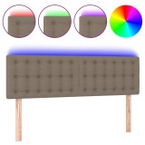 Cumpara ieftin Tablie de pat cu LED, gri taupe, 144x5x78/88 cm, textil