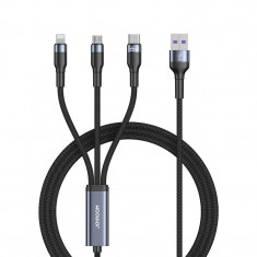 Cablu USB Joyroom 3in1 - USB Tip C / Micro USB / Lightning 66W 6A 1,2m Negru (S-1260G5)