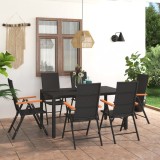 Cumpara ieftin Gossi set de masa pentru gradina, 7 piese, negru si maro