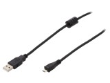 Cablu USB 2.0 DELOCK, 2m, USB A la micro B, negru