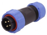 Mufă SP21 tată PIN 4 IP68 30A 500V pentru cablu 4,5&divide;7mm
