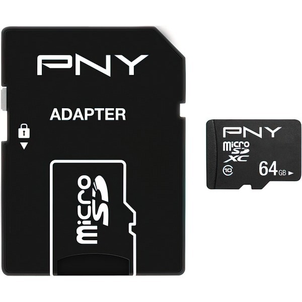 Card Memorie microSDXC PNY Performance Plus, 64Gb, Clasa 10, Cu Adaptor P-SDU64G10PPL-GE