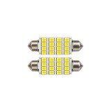 Set 2 becuri LED sofit SV8.5 39 mm, 16 SMD 1210, 12V, alb