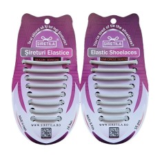GRI - Sireturi Elastice din Silicon pentru pantofi sport, functie NO TOUCH, 5MM, FERME, SIRETILA