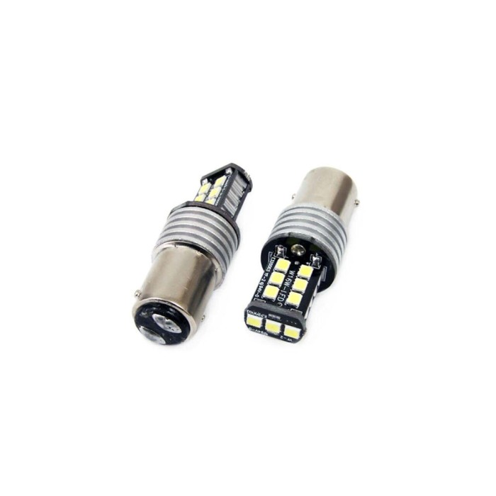 Bec auto LED Canbus BA15D P21W/5W, 12-24V, 7.5W , 15 SMD, Vertex set 2 buc.