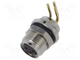 Conector M8 soclu mamă 3 pini 48V 4A IP67 &icirc;n unghi THT LUTRONIC