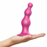 Dildo - Strap-On-Me Dildo Dop de dilatare cu perle de zmeură metalică roz L