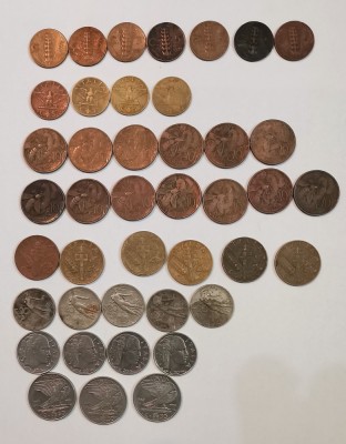 Lot 41 monede Italia 5 10 20 50 Centesimi 1911 1943 fara dubluri foto