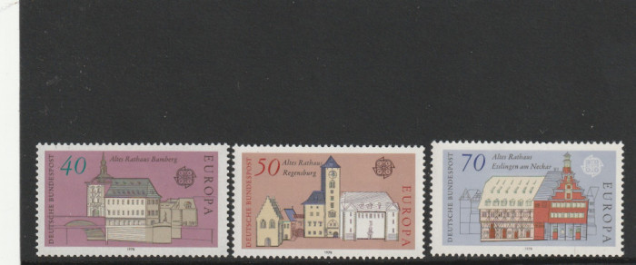 Germania,Bundespost 1978--Europa CEPT,serie 3 valori dantelate,MNH,Mi.969-971