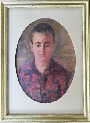 Portret de copil, pictură veche, nesemnată foto
