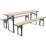 Set mobilier gradina/terasa, pliabil, 1 masa, 2 banci, 200&nbsp;cm, Dortmund