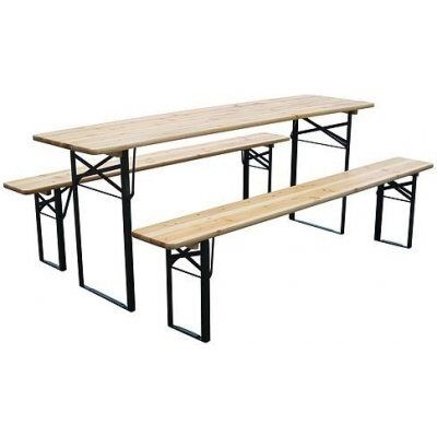 Set mobilier gradina/terasa, pliabil, 1 masa, 2 banci, 200&amp;nbsp;cm, Dortmund foto
