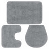 Gossi set covorase baie, 3 piese, gri, material textil