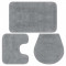 Gossi set covorase baie, 3 piese, gri, material textil