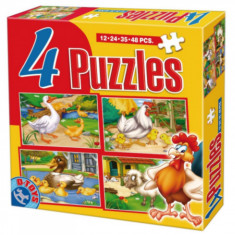 Puzzle 4 in 1 cu Animale Domestice foto