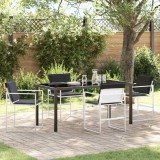 VidaXL Set de masă pentru grădină Manual 5 pcs Alb 160 x 80 x 73 cm