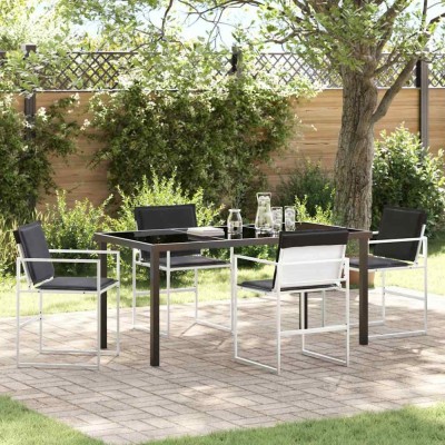vidaXL Set de masă pentru grădină Manual 5 pcs Alb 160 x 80 x 73 cm 3379340 foto