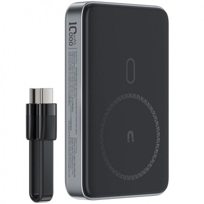 Baterie Externa Wireless Acefast M10, 10000mAh, 30W, PD + FQI, 1 x QI - 2 x USB-C, Neagra foto