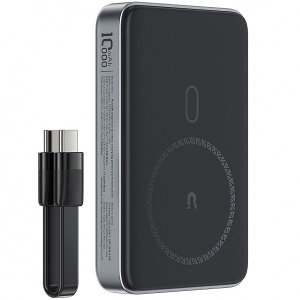 Baterie Externa Wireless Acefast M10, 10000mAh, 30W, PD + FQI, 1 x QI - 2 x USB-C, Neagra