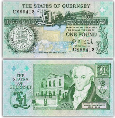 !!! GUERNSEY - 1 POUND (2008) - P 52 c - UNC /SERIA W000171 / SIGN . CLARK foto