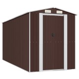 Cumpara ieftin Sopron de gradina, maro inchis, 192x440x223 cm, otel galvanizat
