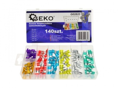 Set de sigurante auto, 140 piese, Geko G02825 foto