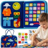 Carte senzoriala Montessori din fetru pentru copii 3+ Kruzzel, albastra