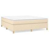 Cumpara ieftin Pat box spring cu saltea, crem, 160x200 cm, material textil