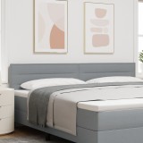 VidaXL Tăblie de pat design linii, gri deschis, 200 cm, textil