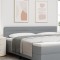 vidaXL Tăblie de pat design linii, gri deschis, 200 cm, textil