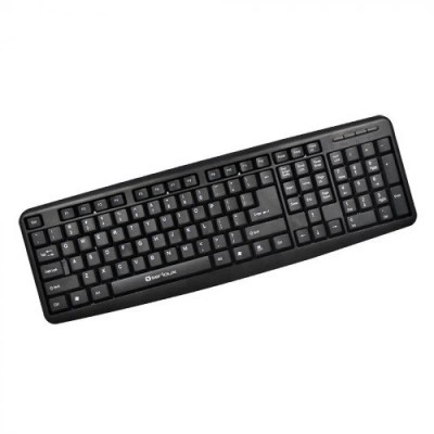 Tastatura Serioux 9400USB, cu fir, US layout, neagra, 104 taste, foto