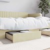 VidaXL Sertare de pat 2 buc, crem, lemn prelucrat și piele ecologică 833924